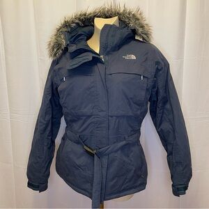 The North Face Blue and Brown Performance Jacket with Insulated Design